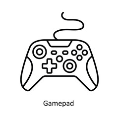 Gamepad  vector outline icon design illustration ,music equipment symbol on white background ,EPS 10 file  © Design Circle 
