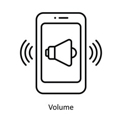Volume vector outline icon design illustration ,music equipment symbol on white background ,EPS 10 file 