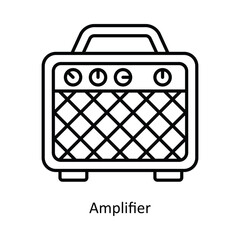 Amplifier vector outline icon design illustration ,music equipment symbol on white background ,EPS 10 file 