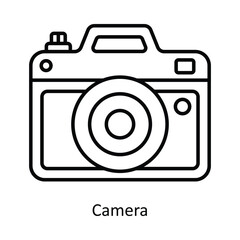 Camera vector outline icon design illustration ,music equipment symbol on white background ,EPS 10 file 