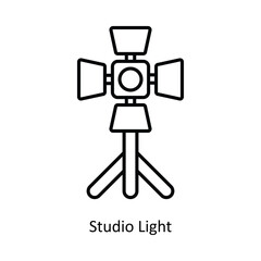 Obraz premium Studio Light vector outline icon design illustration ,music equipment symbol on white background ,EPS 10 file 