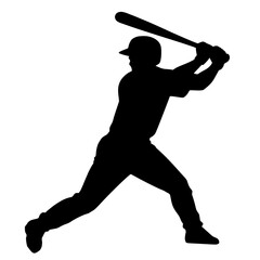 baseball player hitter silhouette vector