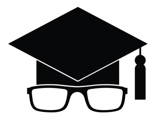Graduation cap and glasses vector illustration eps 10