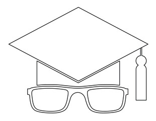 Graduation cap and glasses vector illustration eps 10
