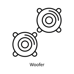 Woofer vector outline icon design illustration ,music equipment symbol on white background ,EPS 10 file 