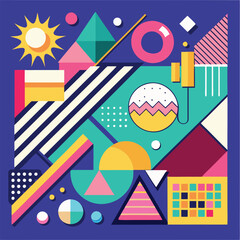 Obraz premium abstract geometric shapes. colorful geometric pattern