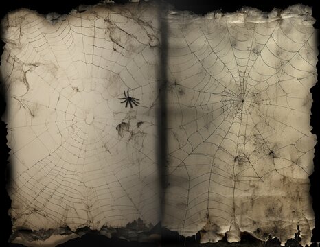 Black spider web vintage paper 2 page junk journal pages 