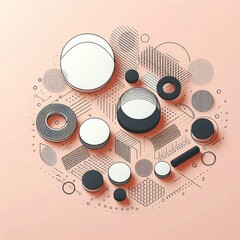 Obraz premium 66 Minimalist Clean simple lines and shapes forming the phrase w