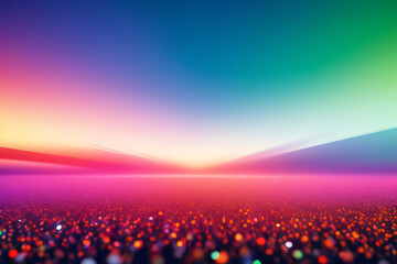 An abstract depiction of a vibrant light show, featuring a blend of colors and dynamic patterns illuminating the scene.
