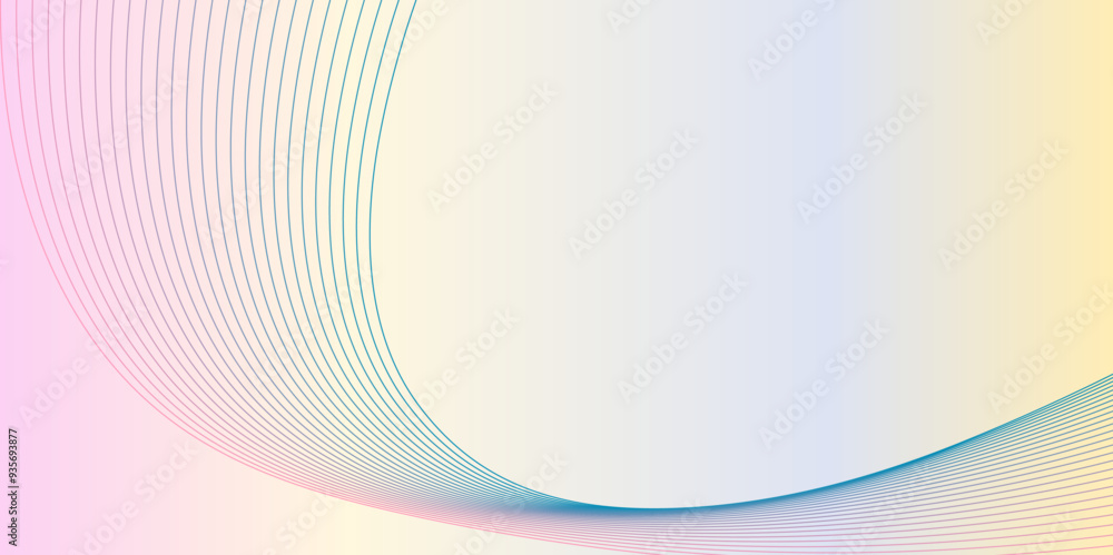 Aufkleber abstract lines colors design element on color background of waves. vector illustration.