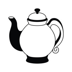 Elegant teapot vector illustration in trendy design style