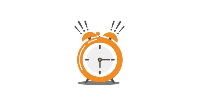 alarm clock animation vibrates loudly. animation loop