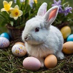 easter bunny and eggs