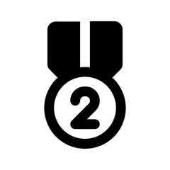 silver medal glyph icon
