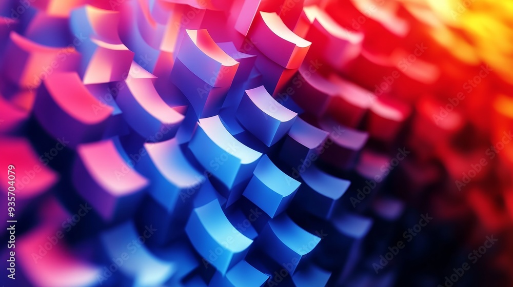 Poster abstract background with vibrant colors and a 3d geometric pattern. perfect for modern design projec