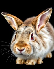 Obraz premium white rabbit on black background