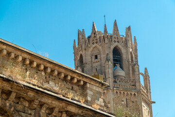Medieval construction, La Seu Vella in Lleida, Cataluña (Spain).