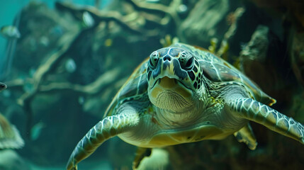 Obraz premium turtle swimming in the water