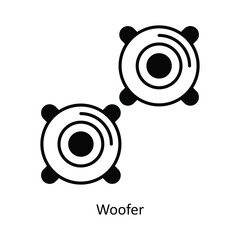 Woofer vector solid icon design illustration ,music equipment symbol on white background ,EPS 10 file 