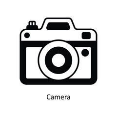 Camera vector solid icon design illustration ,music equipment symbol on white background ,EPS 10 file 
