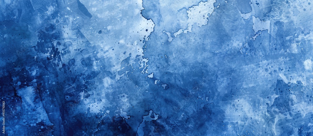 Aufkleber blue ink in a square shaped textured background resembling a stamp or frame with copy space