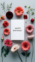 Obraz premium Vibrant and Cheerful Happy Birthday Greeting Card Perfect for Celebrating Birthdays and Sending Heartfelt Wishes to Loved One
