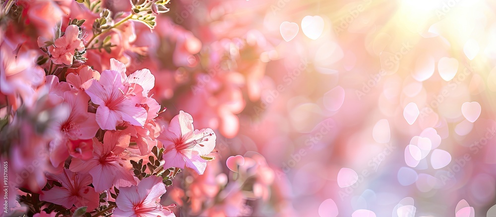 Poster summer blooming pink angelonias backdrop selective focus shallow depth of field toned light and hear