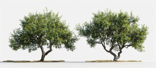 Olive trees Olea Europaea heavy with mature fruits. Copy space image. Place for adding text and design