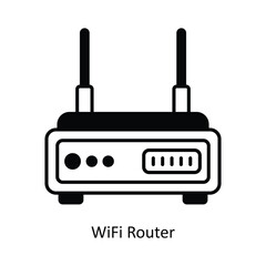 Fototapeta premium WiFi Router vector solid icon design illustration ,music equipment symbol on white background ,EPS 10 file 