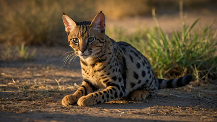 Naklejka premium Śliczne koty w codziennych sytuacjach. Generative AI.