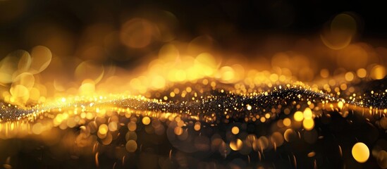Fototapeta premium Blurred golden dark light for a background that is abstract. Copy space image. Place for adding text and design