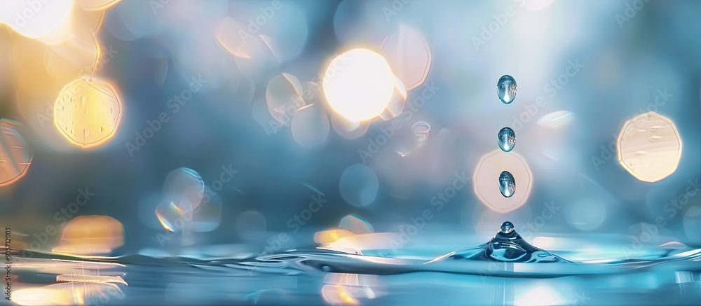 Poster water droplet. copy space image. place for adding text and design