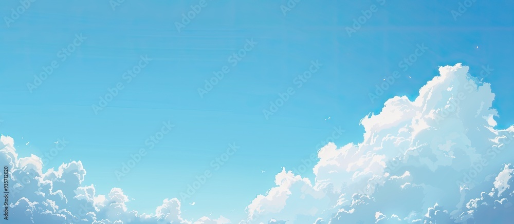 Poster lovely sky with white clouds. copy space image. place for adding text and design