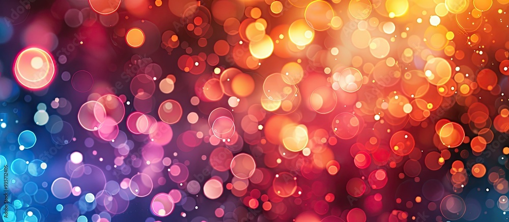 Poster abstract circles with a bright blurry multicolored background featuring texture glow sparkle and mov