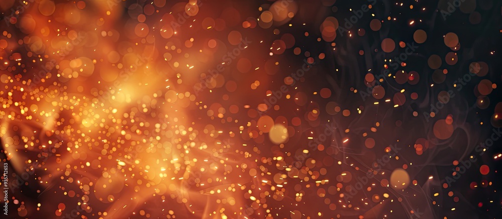 Poster fire sparks image. copy space image. place for adding text and design