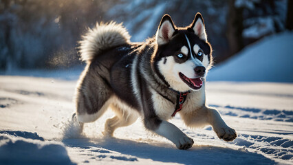 Naklejka premium Pies rasy Husky. Generative AI.