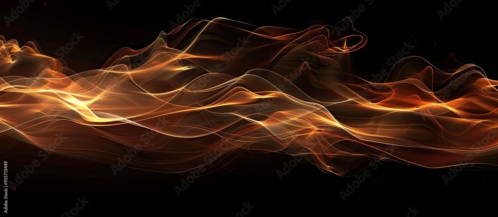 Poster flame heat and fire abstract backdrop on a black background realistic flame idea. copy space image. 