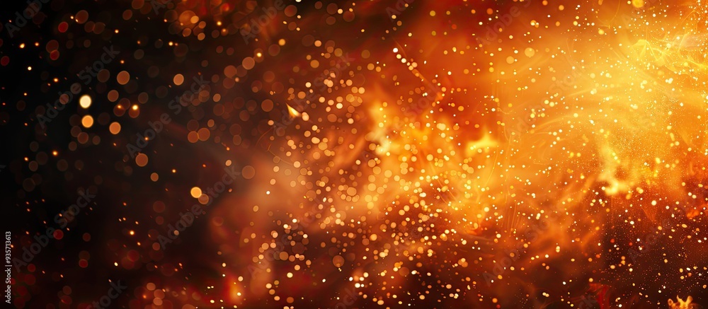 Poster fire sparks image. copy space image. place for adding text and design