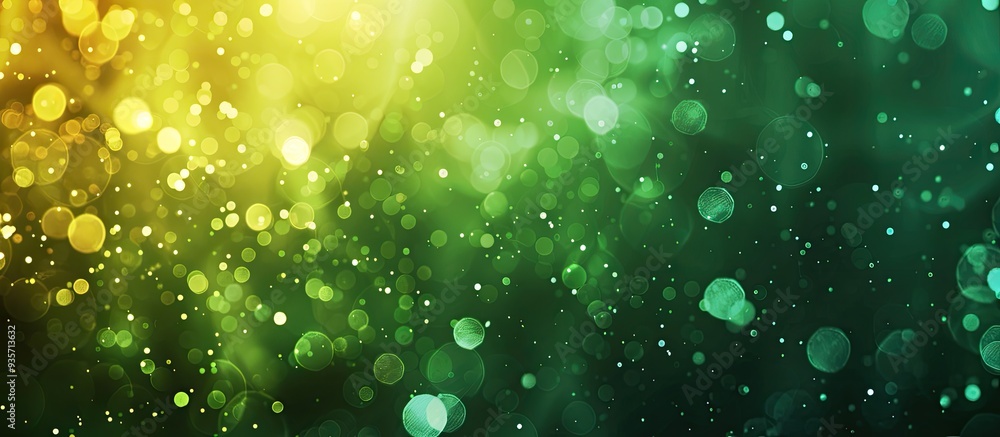 Poster blurred lights green backdrop banner texture abstract bokeh with gentle light header widescreen wall