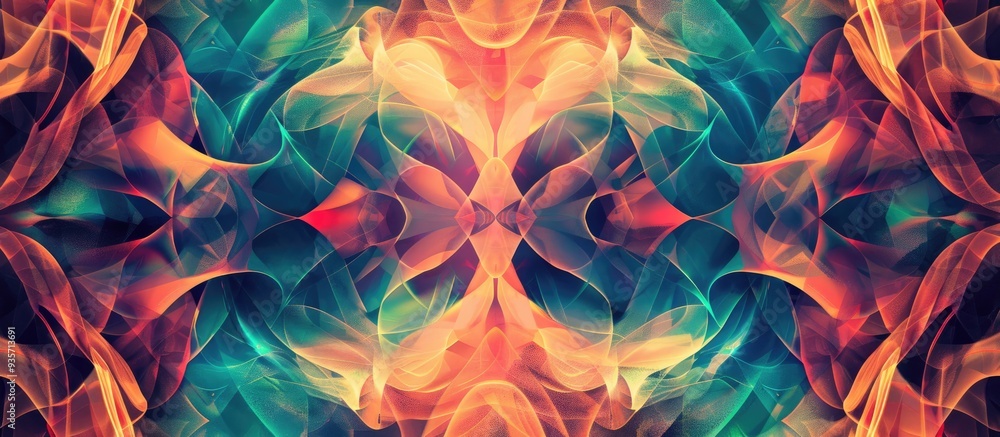 Poster surreal abstract background kaleidoscopic pattern for design purposes. copy space image. place for a