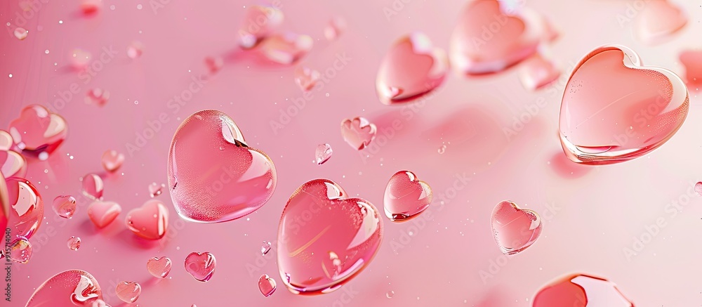 Poster valentine s day backdrop pink background. copy space image. place for adding text and design