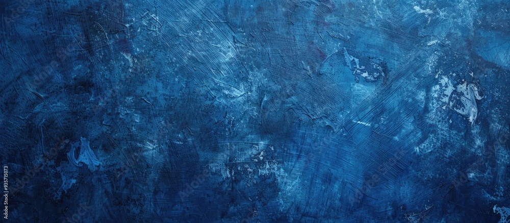Poster blue ink in a square shaped textured background resembling a stamp or frame with copy space