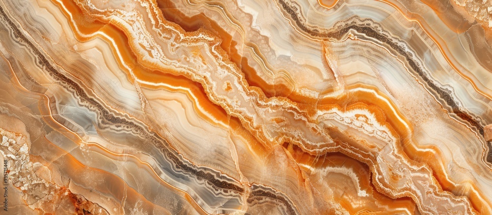 Poster polished finish brown color onyx marble design featuring natural veins texture background. copy spac