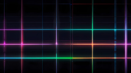 Obraz premium A futuristic flat vector background featuring a dark, minimalistic grid with bright, intersecting laser beams
