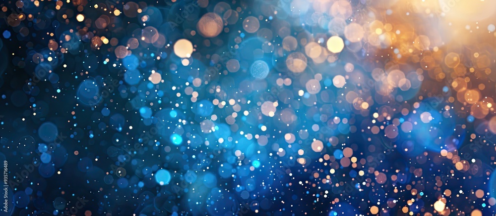 Poster abstract blue bokeh backdrop. copy space image. place for adding text and design