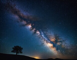 Abstract Starry Night: Bright and Shimmering Stars in a Dark, Cosmic Background. Ai generated images