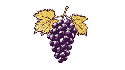 Obraz premium Elegant grape icon for wine brands, vineyard labels, or wine bars.