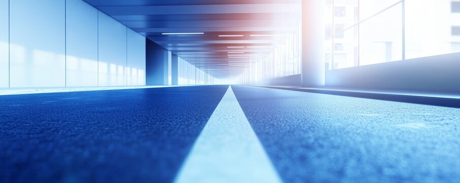 Empty hallway with bright light at the end.