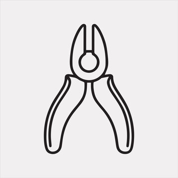 recommend clip art: Pliers outline icon Vector silhouette illustration icon on a white background