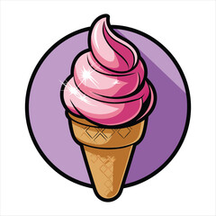 Ice Cream Cone Cartoon Icon Illustration
